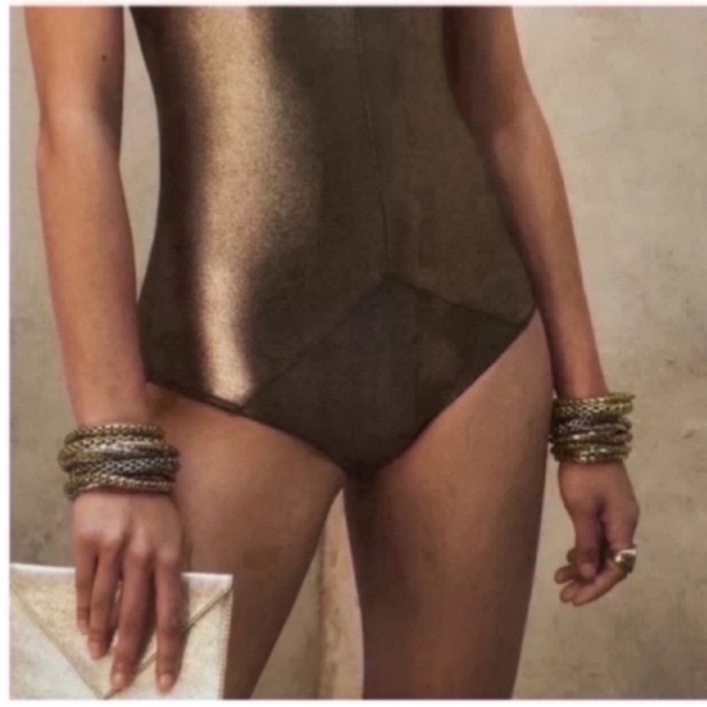 New! Zara x Kate Moss Gold Mixed Metal Bracelet Stack Set (7) NWOT - Picture 2 of 3